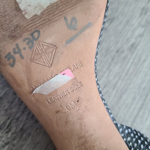 Antonio Melani women's black and white open toe sandal block heel size 6 - Picture 13 of 13